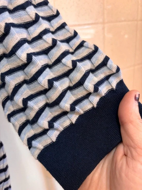 Margaret O'Leary Navy Grey 3D Sweater
Boutique Size Medium Quiet Luxury Artsy - Picture 6 of 9